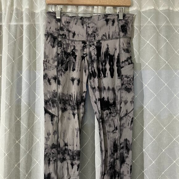 black and grey lululemon leggings size 8 - Picture 1 of 8